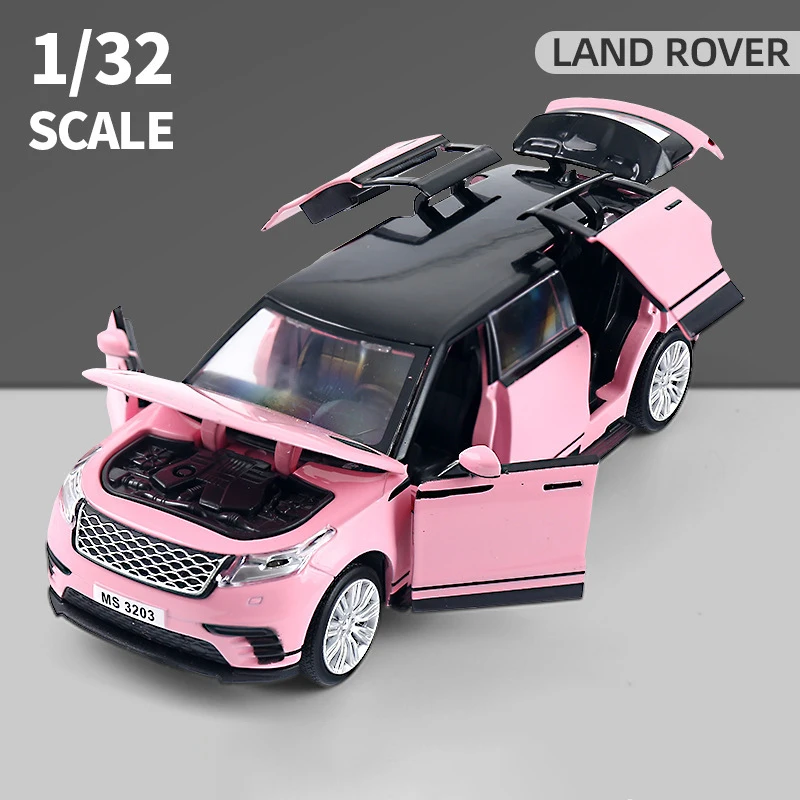 1:32 Range Rover Velar Lengthen Alloy Limousine Metal Diecast Car Model Flashing Musical Kids Toy Vehicles Gift