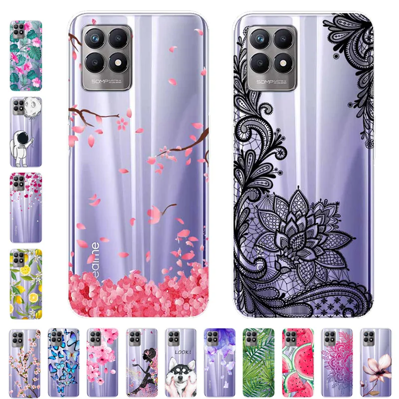 For Realme 8i Case TPU Silicone Soft Cartoon Clear Case for Realme 8i Global Phone Cover Realme8i 8 i 2021 Transparent Coque