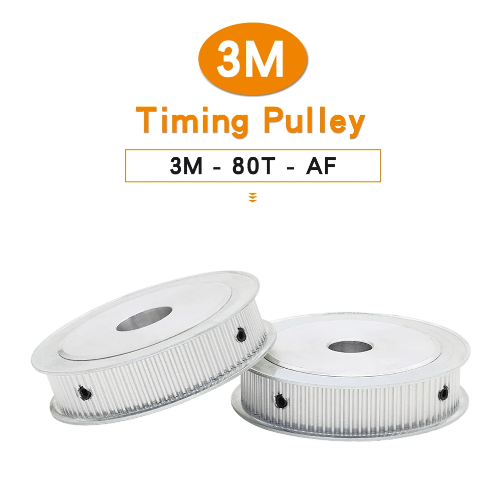 

3M-80T Electric Motor Pulley Bore 8/10/12/14/15/19/20 mm Belt Pulley Alloy Material Match With Width 10/15 mm 3M Timing Belt