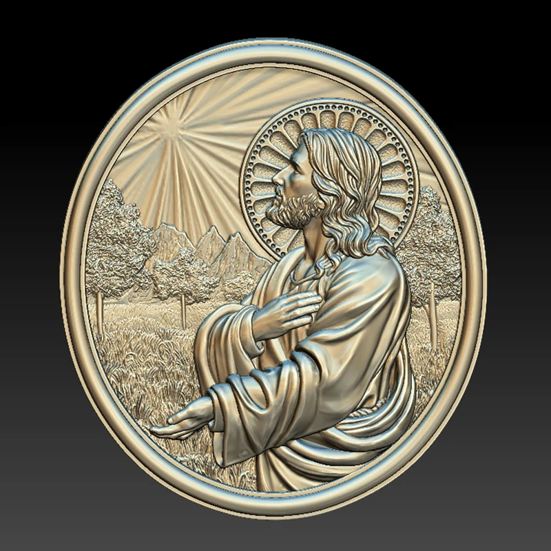 مستديرة STL الإغاثة ثلاثية الأبعاد نموذج الدين يسوع ل جهاز التوجيه باستخدام الحاسب الآلي Artcam أسباير Cut3d طابعة ثلاثية الأبعاد Bas Relief_18