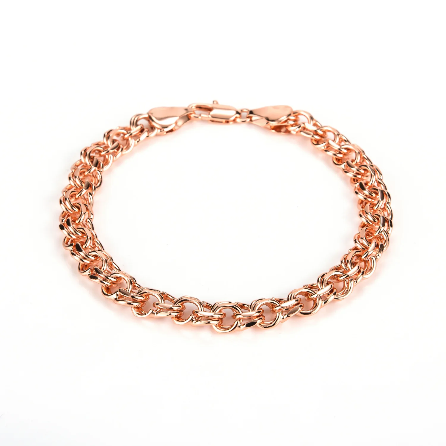 Fashion Rose Gold Plated Bracelet Wave Twisted Rope Link Chain for Women Metal Bracelet Wedding Party Jewelry Trend 2021 New