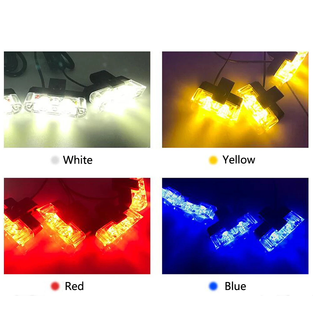 DC 12V High Power Wired And Wireless Car in The Grill Strobe Light Clip Light LED Police Warning Light Multi-Mode