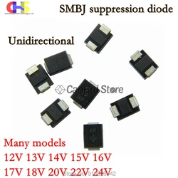 20pcs 600W SMB DO-214AA TVS Unidirectional DIODE SMBJ12A SMBJ13A SMBJ14A SMBJ15A SMBJ16A SMBJ17A SMBJ18A SMBJ20A SMBJ22A SMBJ24A