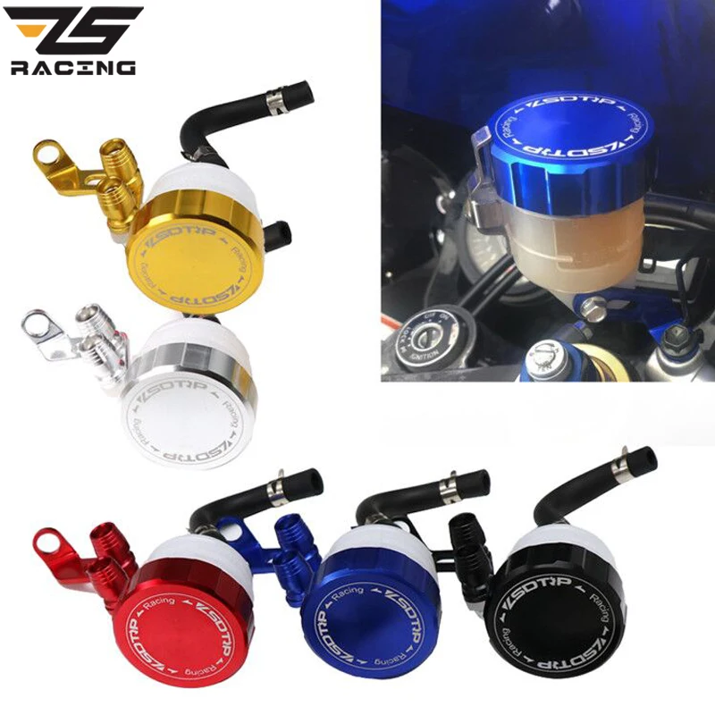 ZS Racing CNC Aluminum Motorcycle Front Brake Fluid Reservoir Clutch Tank Oil Fluid Cup For Honda Kawasaki Suzuki Yamaha