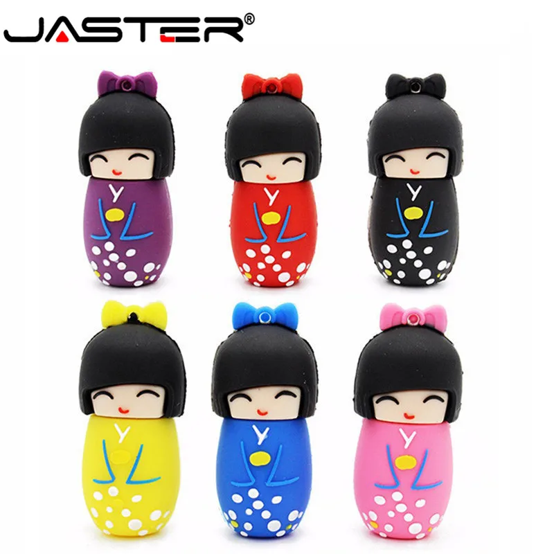 JASTER-Desenhos Animados Flash Drive com Boneca Japonesa, Pen Drive, Estilo Toy Pendrive, USB 2.0, 4 GB, 8GB, 16 GB, 32 GB, 64 GB