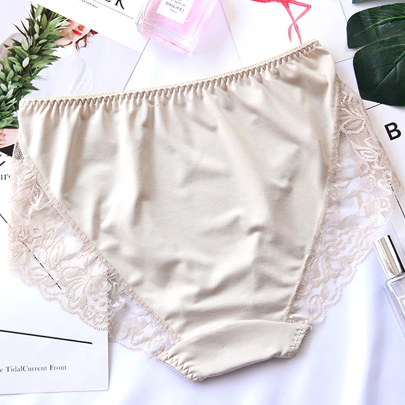 Women Lace Panties 2021 Sexy Thin Mesh Lace Hollow Out Large Size Underwear for Women New Milk Shreds Silky Comfortable Briefs