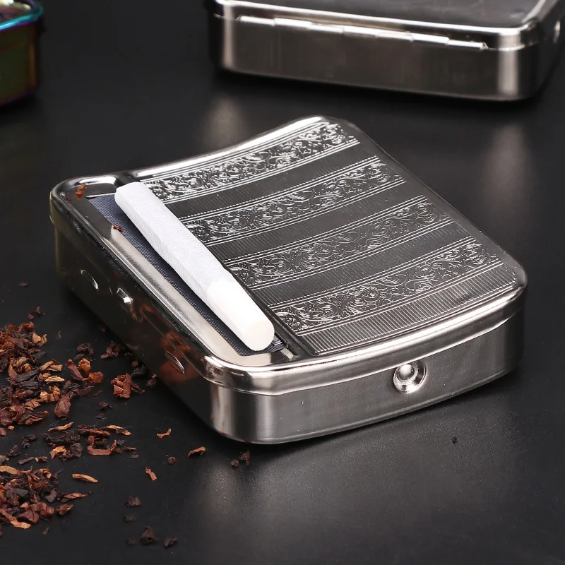 Máquina de cigarro metálica, fabricação de cigarros, manual e semiautomática, acessórios ajustáveis, máquina para fumar