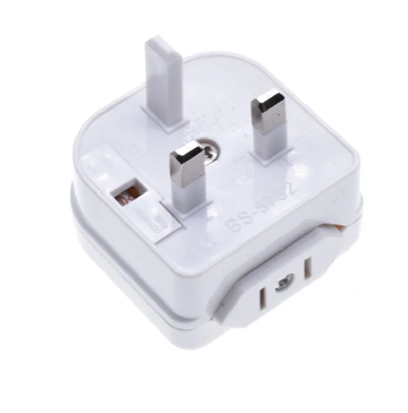 High Quality UK Converter With Fuse, US/Janpan/China 2 Flat Parallel Pin Plug To Singapore Malaysia Hongkong Socket Power Adapte