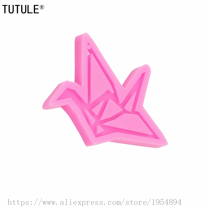 paper crane Silicone Mold,Origami crane necklace Craft Mold-Fondant Polymer cake Clay Mold,earring keychain mould,Jewelry mold
