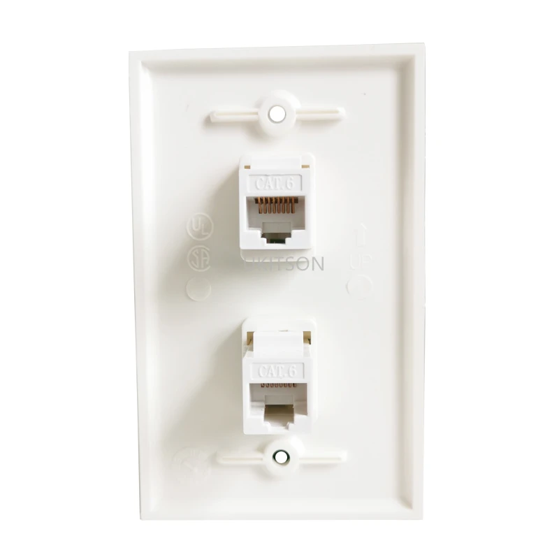 2 Ports CAT6 RJ45 US Wall Plate Female Lan Plug  For Internet Patch Cord North America Network Socket