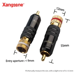 Xangsane 4 sztuk czysta miedziane złote samoblokujący RCA lotus HiFi audio kabel sygnałowy złącze gorączka audio DIY akcesoria