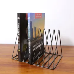 Estantería triangular de hierro para escritorio, estantería pequeña de 9 rejillas para clasificación y almacenamiento de libros y documentos