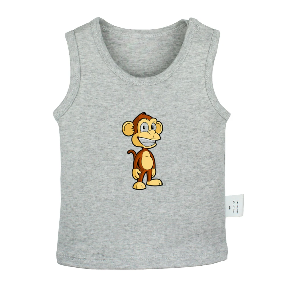 Cartoon Road Runner Bird Monkey Tortoise Cute Sea Turtle Newborn Baby Tank Tops Toddler Vest Sleeveless Infant Cotton Clothes