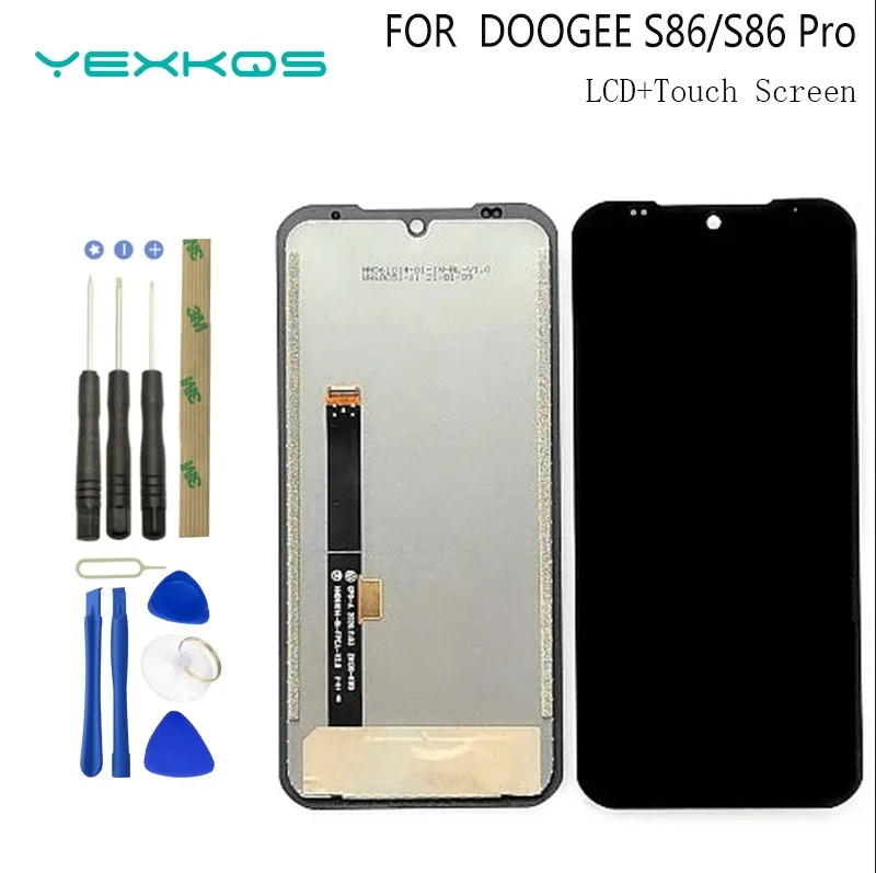 100% oryginalny 6.1 Cal LCD + ekran dotykowy moduł wyświetlacza Digitizer naprawa wymiana część dla DOOGEE S86 S86 Pro telefon + narzędzia