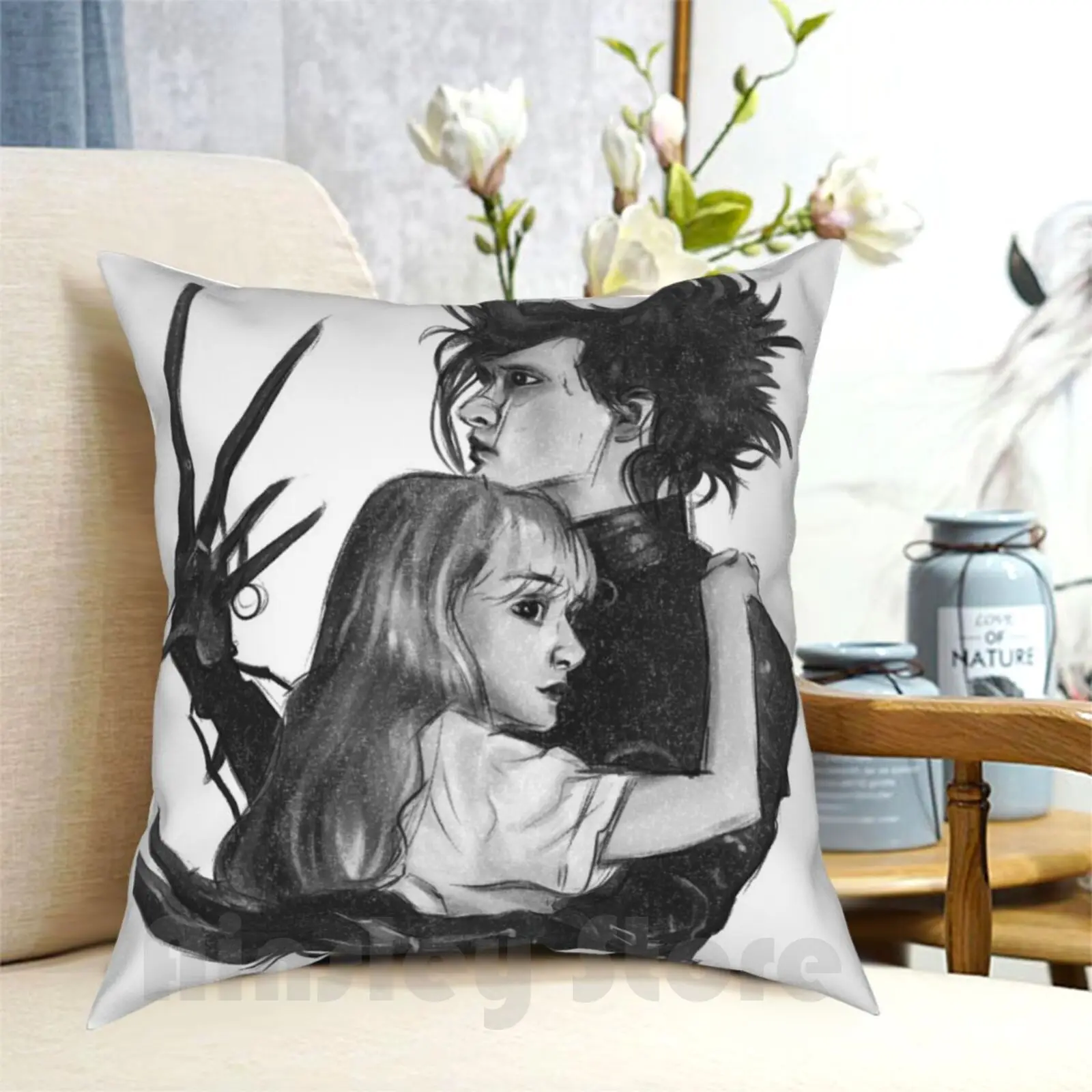 Edward Pillow Case Printed Home Soft Throw Pillow Movies Johnny Depp