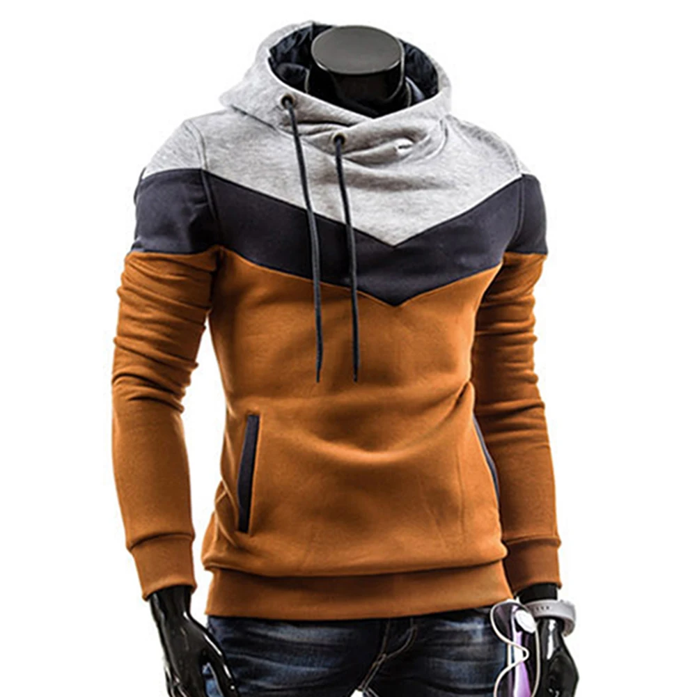 Fashion Men Hoodies Patchwork Autumn Winter Hooded Sweatshirt Long Sleeve Pullover Hoodie Sweatshirt sudaderas hombre толстовка