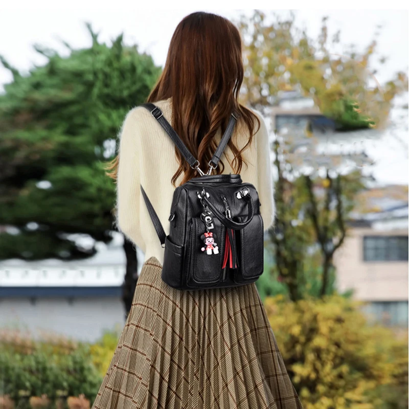 New Fashion Multi Back Style Ladies Handbags High Quality Women Shoulder Bags Large Capacity School Bags Teens And Girls 2021