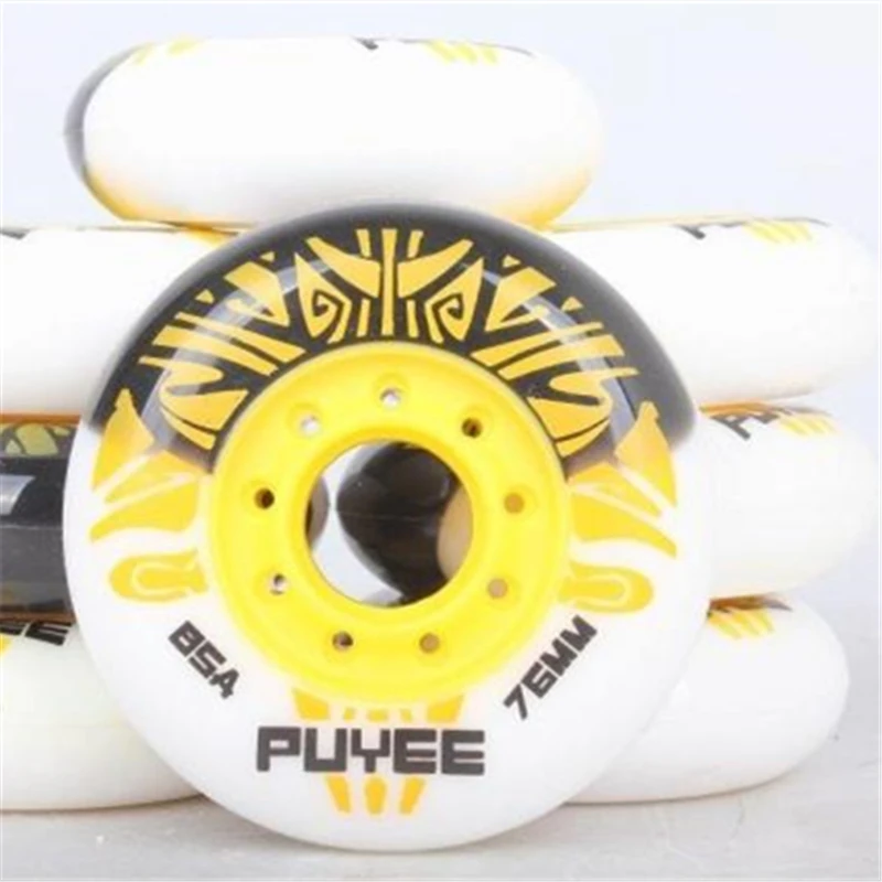 

colorful PUYEE mixed inline skating wheel for FSK slalom skates patins, 85A skates wheels [72mm 76mm 80mm]