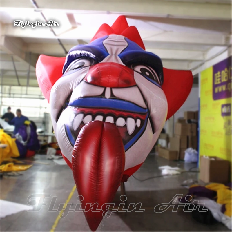 

Funny Giant Inflatable Long Tongue Ghost 2m/3m Hanging Air Blown Clown Head Model For Halloween Decoration