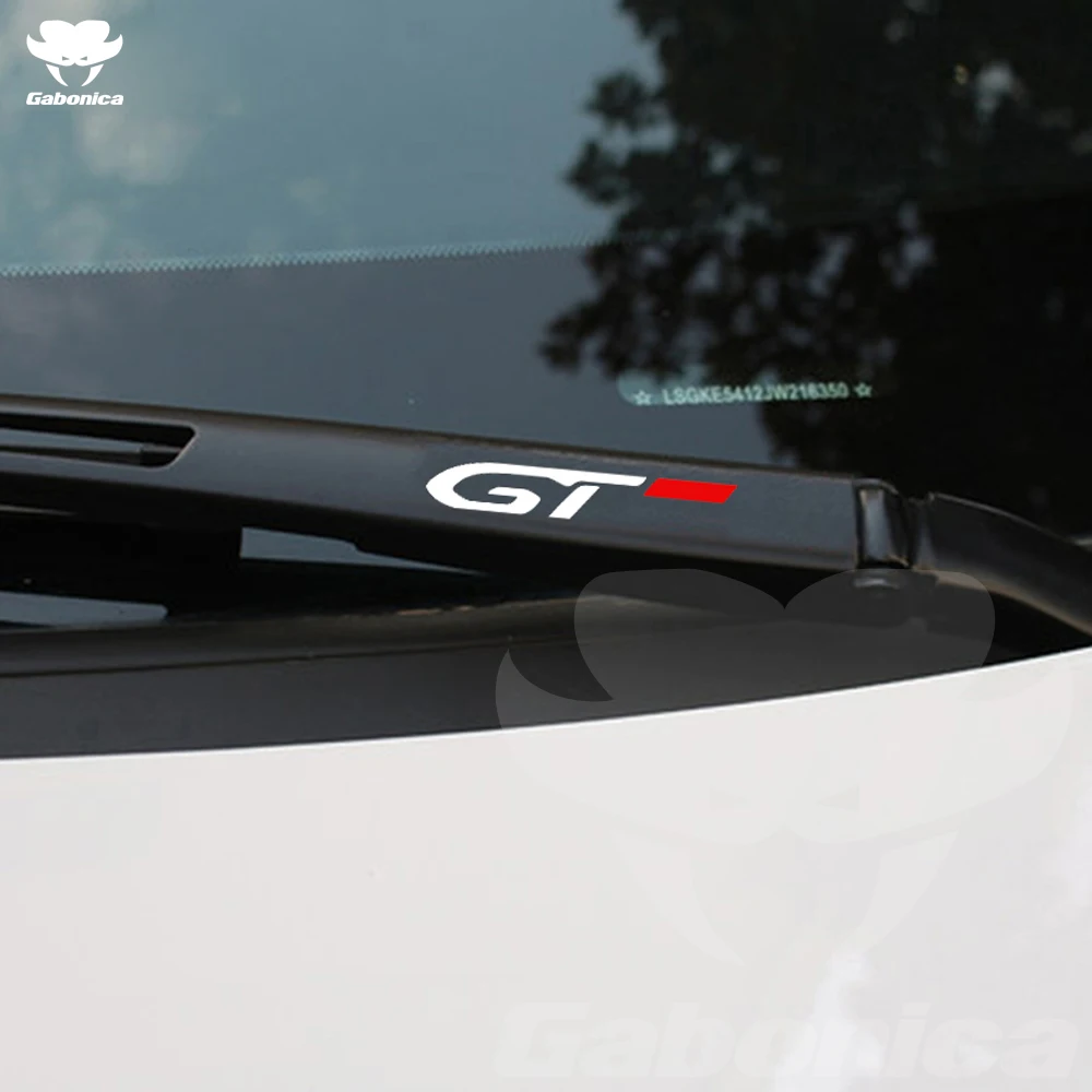 New 4pcs GT GTLINE Car Windshield Wiper Sticker For Peugeot 108 208 308 408 508 2008 3008 4008 5008 Reflective Decal Accessories