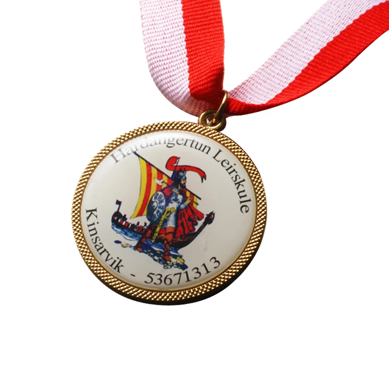 Factory direct sales enamel medals best selling carved die-casting medal with ribbon