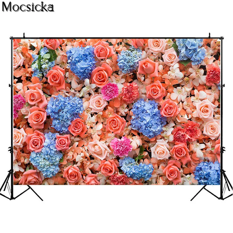 Lễ Tình Nhân Chụp Ảnh Phông Nền Hoa Hồng Hoa Màu Hồng Cho Bé Chân Dung Cưới Photocall Con Sinh Nhật Hình Nền Photozone
