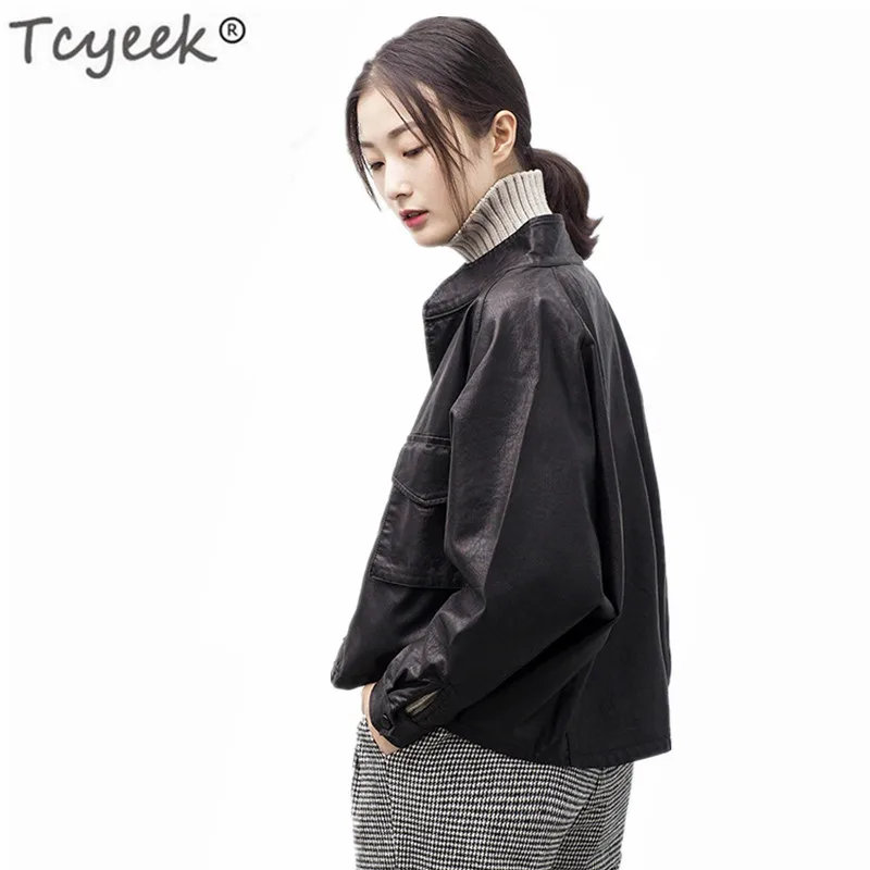 Jacket 2021 PU Leather Women Autumn Coat Plus Size Casual Jackets Black Coats Ladies Spring Tops Chaqueta Mujer LWL854