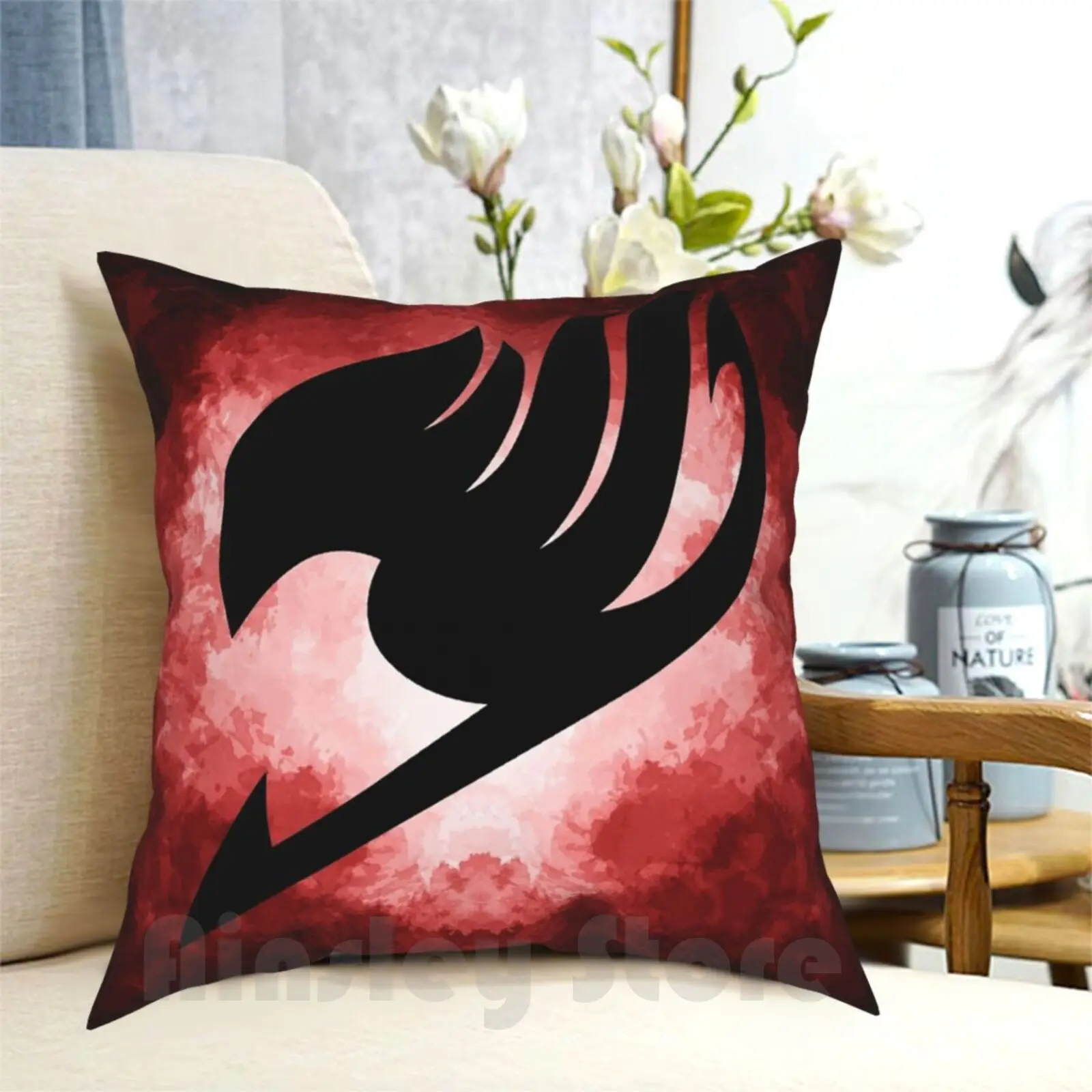 Fairy Tail-Logo Pillow Case Printed Home Soft DIY Pillow cover Fairy Tail Logo Fairy Tail Logo Fairy Tail Natsu Lucy Erza