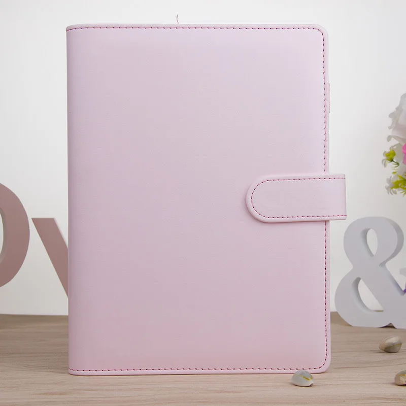 MINKYS Makronen Farbe A6/A5 PU Leder DIY Binder Photocards Sammeln Buch Tagebuch Agenda Planer Kugel Abdeckung Album Schreibwaren – Detail 11