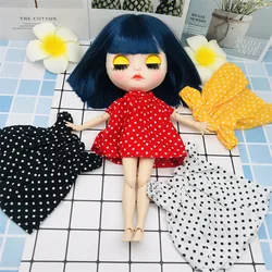 New 1pcs set 30cm Blyth doll clothes  4 models Fashion Polka dot dress For Barbie Blyth Azone BJD 1/6 Doll dress up