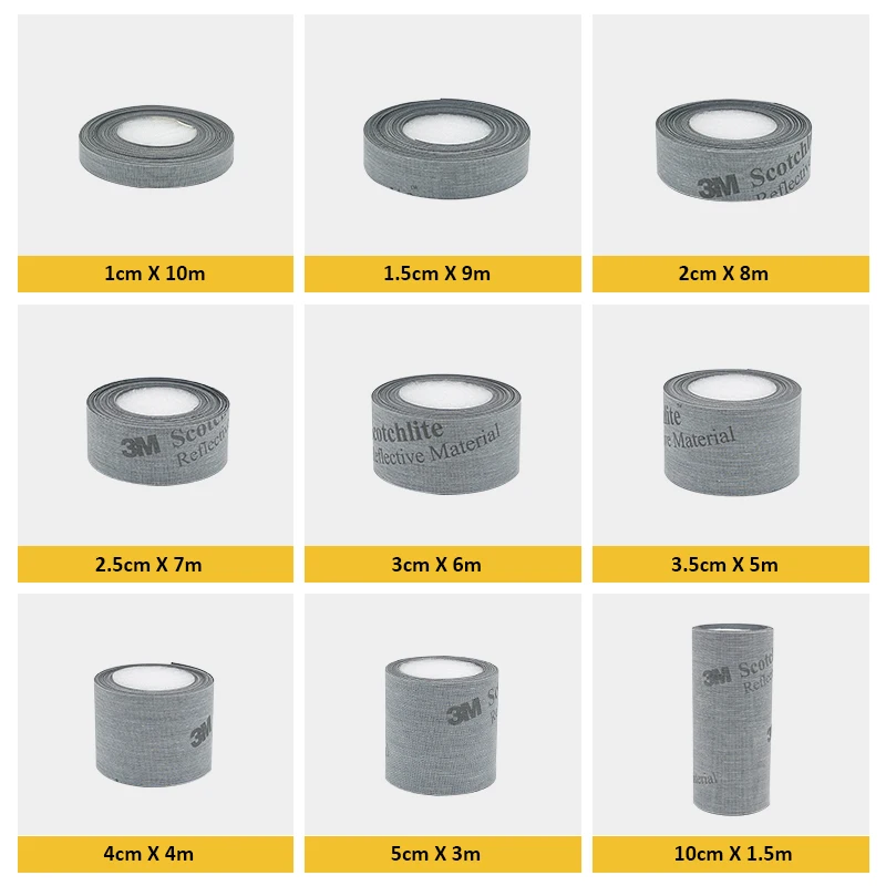 Voofeng เทปผ้า TC สะท้อนแสงสีเงินสูง3M ตัดเย็บเสื้อผ้าเสื้อแจ็กเก็ตหลายขนาด