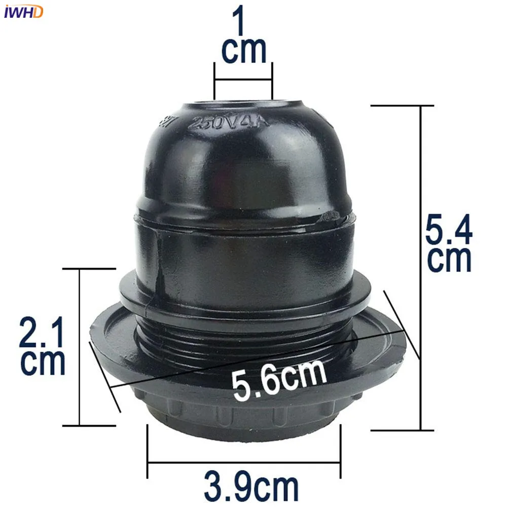 IWHD-portalámparas de plástico Douille E27, Base de portalámparas de 110V-220V, accesorio Vintage E27