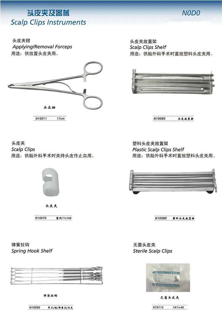 Admiralty neurosurgical instruments medical scalp clamp stainless steel scalp clamp placement clamp