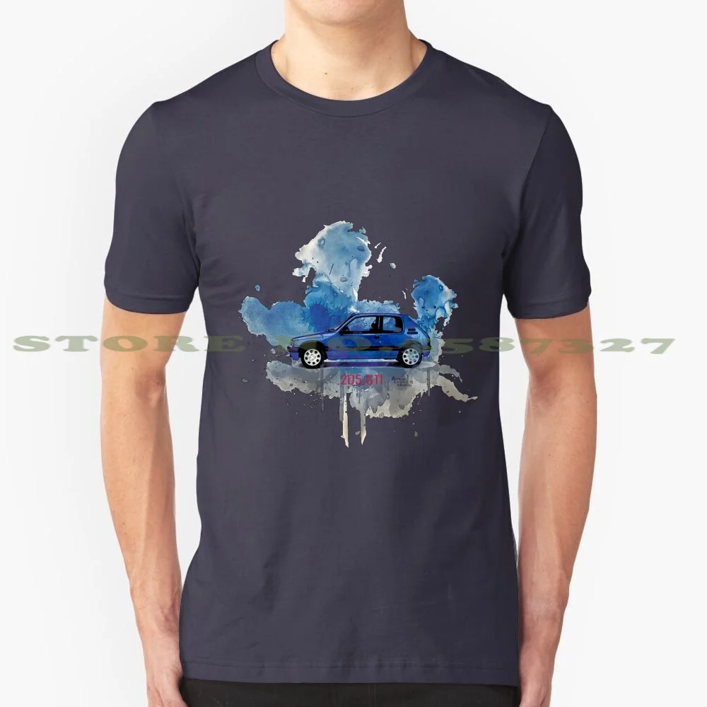 205 Gti Splash Art 100% Pure Cotton T-Shirt Gti Hot Hatch French Car Voiture 1 9 6