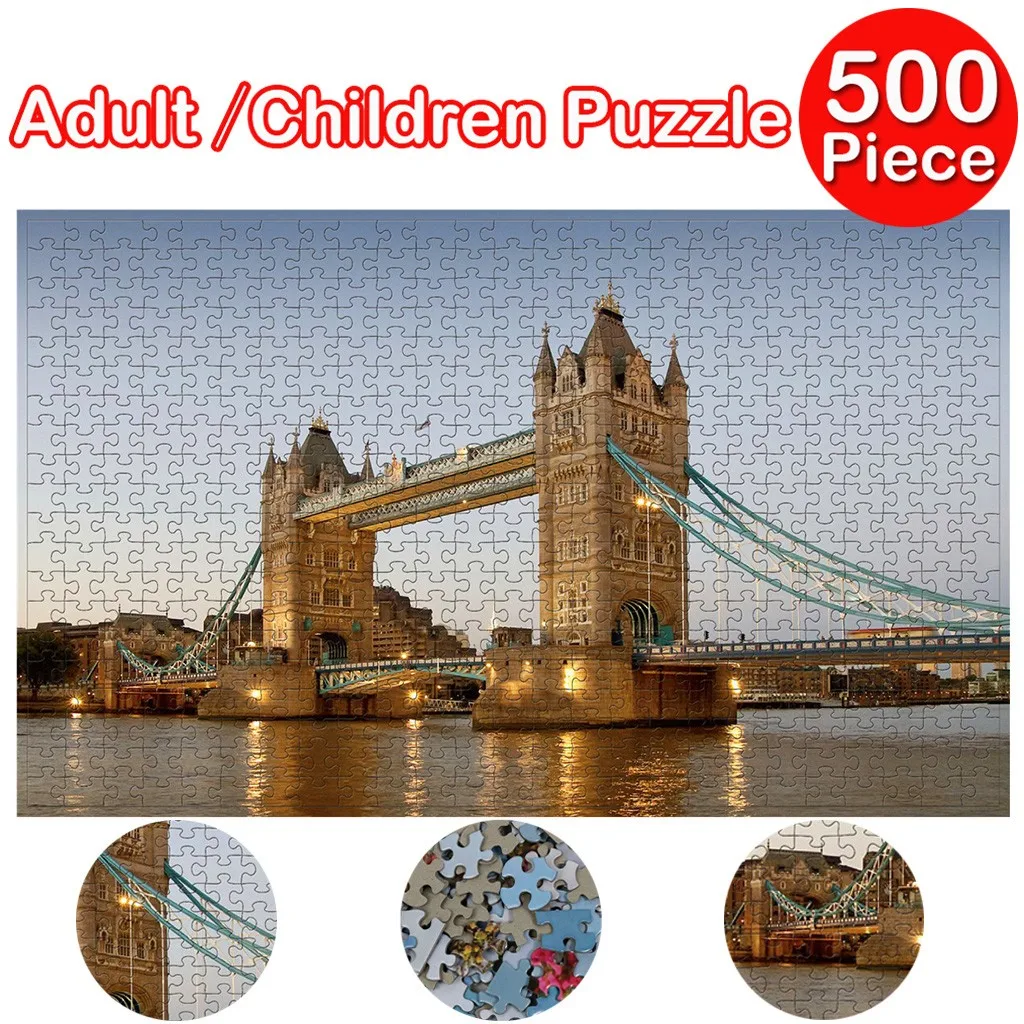 Adults Puzzles 500 Piece Large Puzzle Game Architecture Tourist Attraction  Interesting Toys Adults And Kid  Toy Children Gift