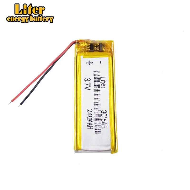 

3.7V polymer lithium battery 301645 240MAH MP3 sound recording pen Bluetooth earphone point reading pen wirel