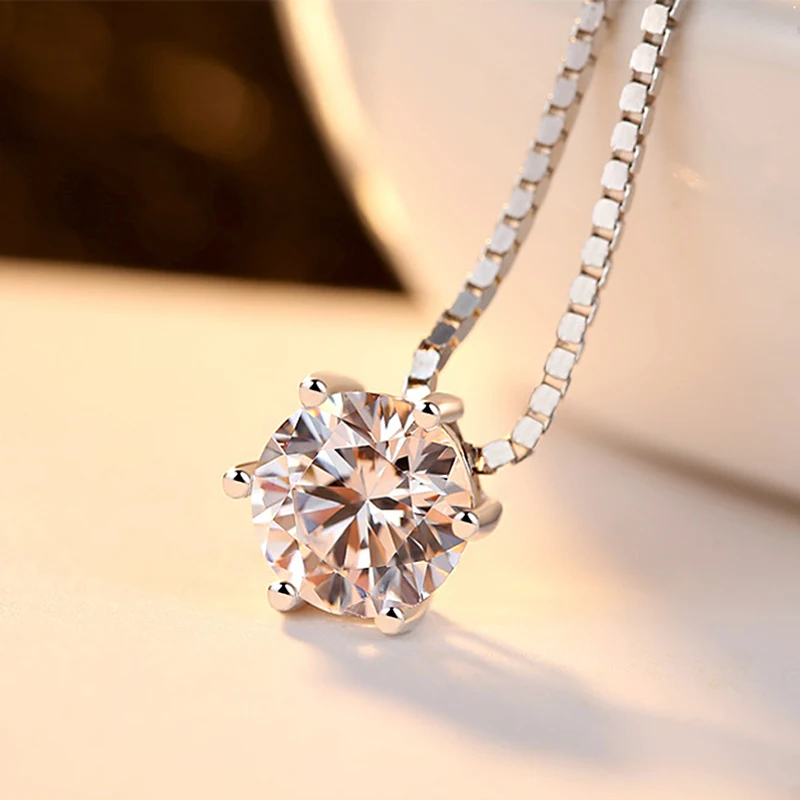 Hot moda wykwintne okrągły Rhinestone wisiorki naszyjniki 925 srebro półokrągła CZ Choker naszyjnik damska biżuteria na prezent — zdjęcie 5