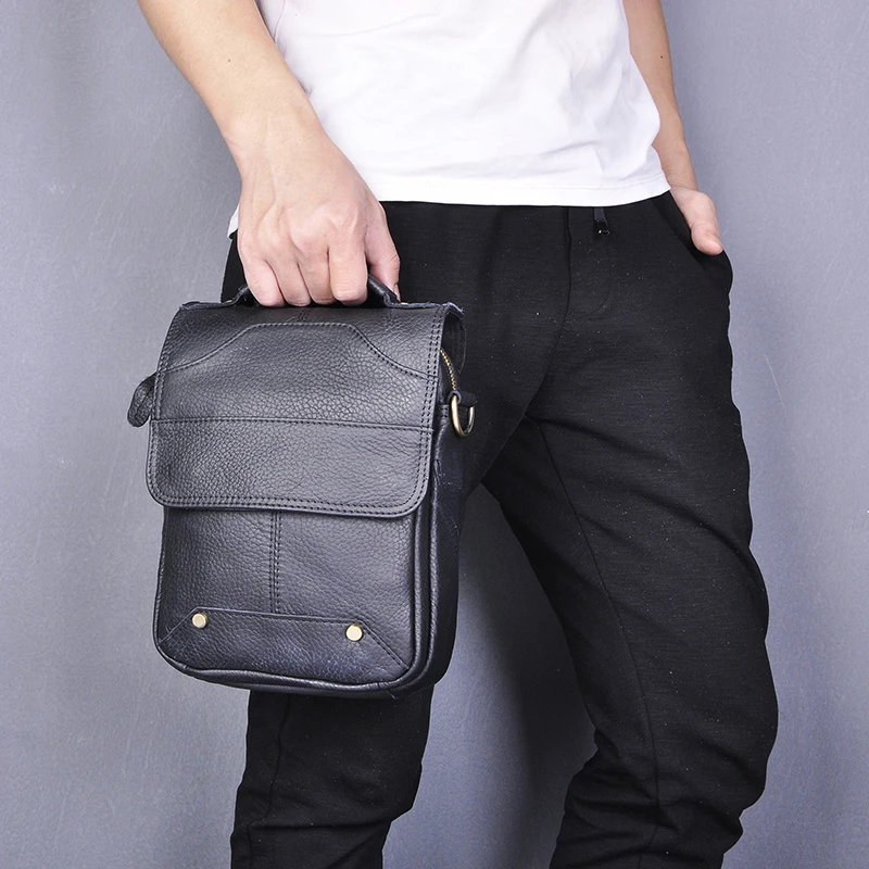 Hot Sale Genuine Leather Male Fashion Travel Tote Messenger Designer Satchel Cross-body Shoulder bag 8\