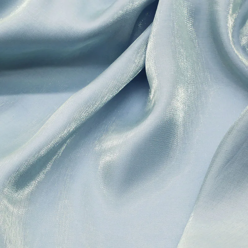 Thin Glazed Silk Satin Glitter Fabric Gloss Color-changing Golden Light Cotton Silky Drape, Handmade DIY Hanfu Fabric