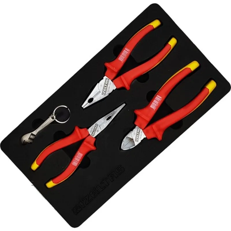 İzeltaş 1000V Insulated VDE Electrician Pliers Side Cutting Pliers Set 160 mm 3 Pieces Fast Shipping From Turkey