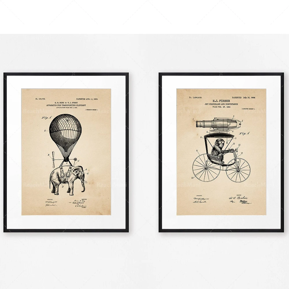 مجموعة d'impression de brevet surréaliste Interarsianta، art de brevet الحيوان الغريب