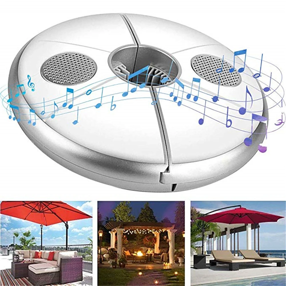 

Rechargeable Outdoor Umbrella Light USB Patio Umbrella Music Garden Lamp LED Speaker Color Changing BBQ Light Pole Camping Lamp