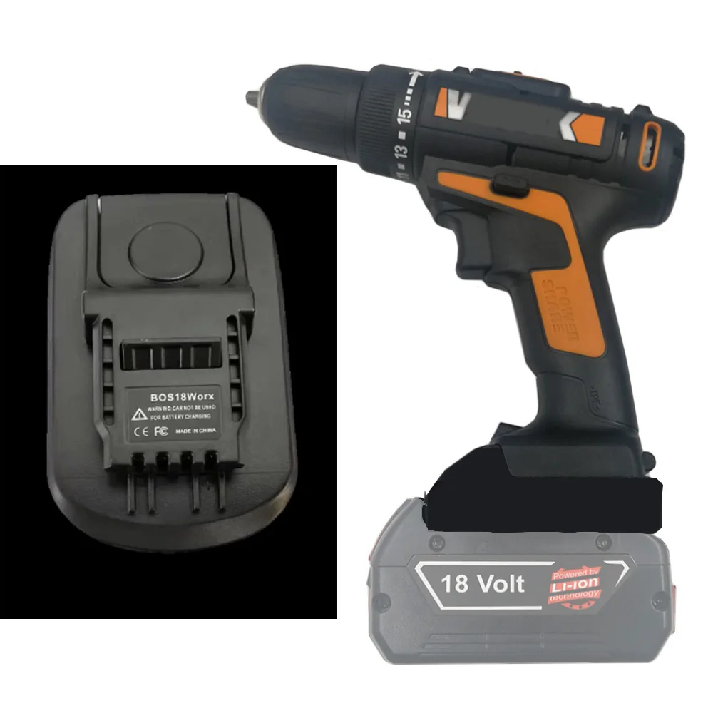 محول أداة الطاقة الكهربائية لبوش 18 فولت BAT609 BAT618G بطارية ليثيوم أيون تحويل إلى أداة Orange Worx 20 فولت ماكس 4Pin