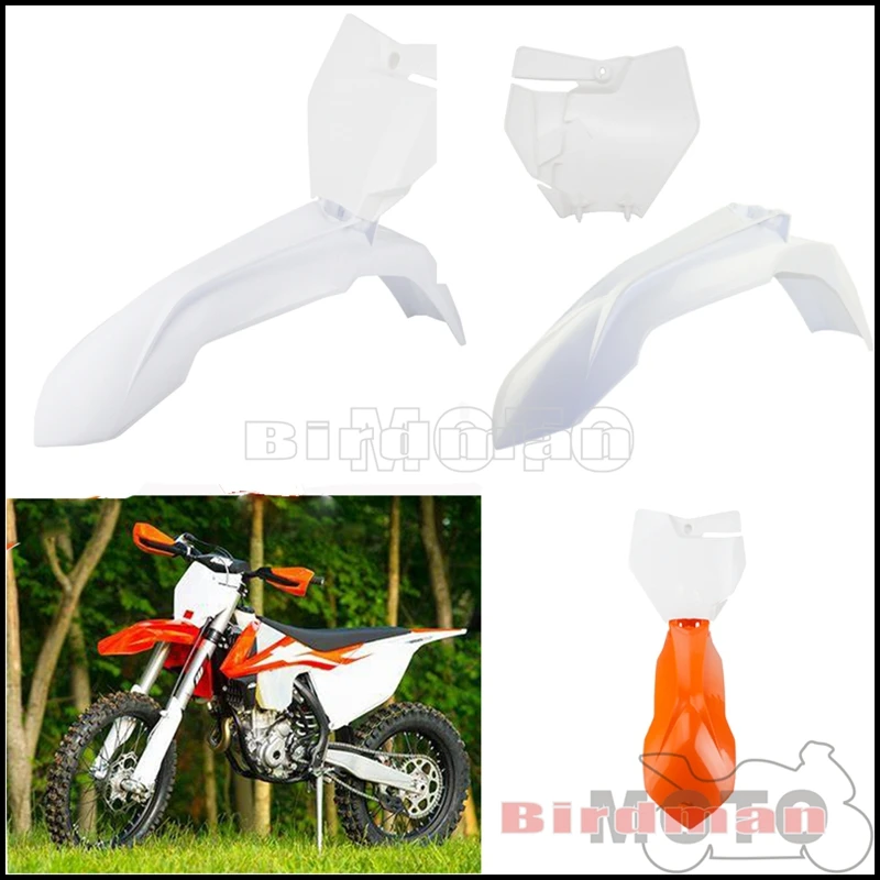 Мотоциклетная оранжевая/белая передняя фара для EXC SX SXF EXC-F EXC-W XC-W 125-530 пластиковая обтекатель брызговика 2013-15