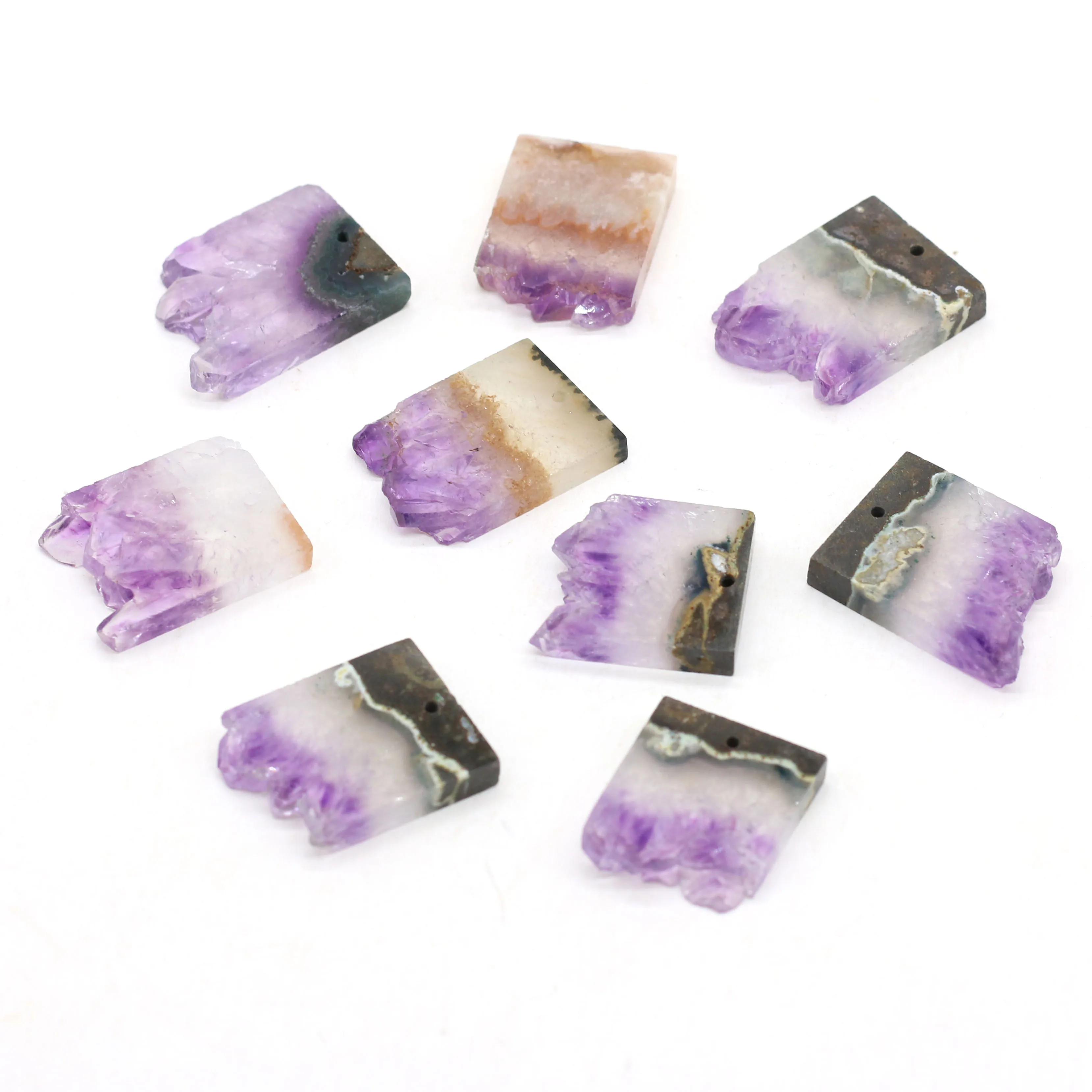

Natural Amethyst Crystal Teeth Irregular Shaped Pendant DIY Creative Fashion Charm Necklace Bracelet Jewelry Gift