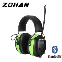 Bảo Vệ Thính Giác Bluetooth Tai Nghe Điện Tử Tai AM/FM Radio 5.0 Cho Cắt Cỏ An Toàn Bịt Tai Pin Lithium 2000MAh