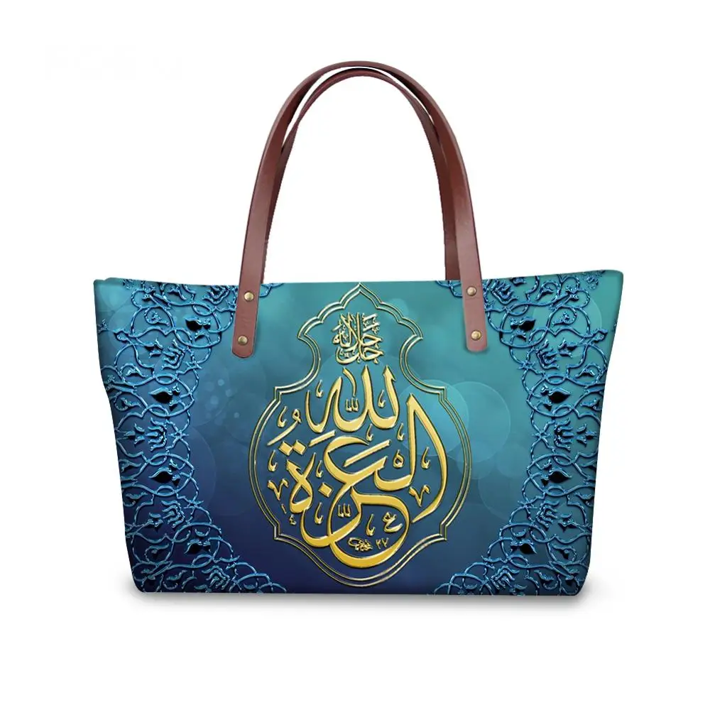 New 2020 Luxury Handbags Fashion Women's Bags Islamic language Printing Shoulder Bags For Women Casual Street Bag Bolsa Feminina