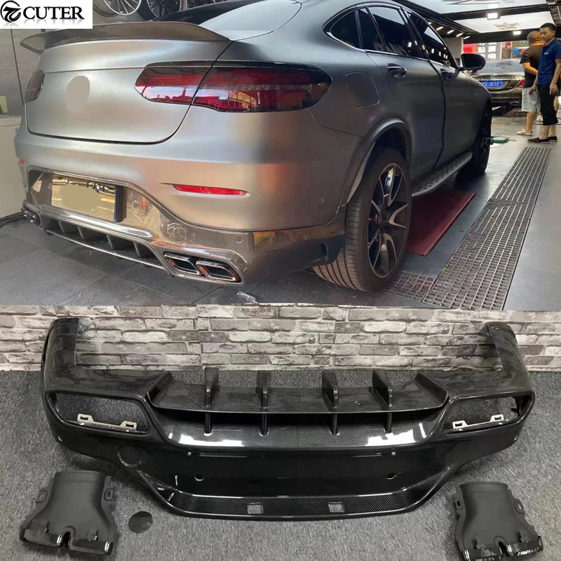 X253 C253 GLC220d GLC63 GLC43 AMG Coupe Carbon Fiber FRP Rear Bumper Diffuser for Mercedes Benz GlC43 GLC63 Topcar style