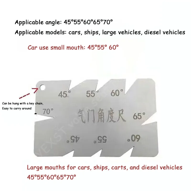 New valve angle detection tool valve angle ruler measuring valve angle tool contact surface angle detection ruler