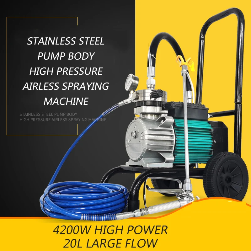 220V / 4200W Latex Paint Latex Paint Structure Spray Gun Double Gun High Pressure Airless Paint Wall Spraying Machine